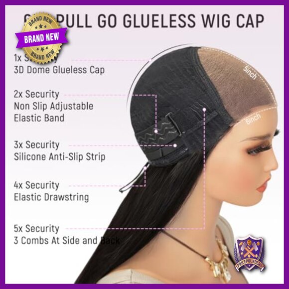16in Human Hair Glueless Wig Loose Body Wave 200% Density Pre Plucked
